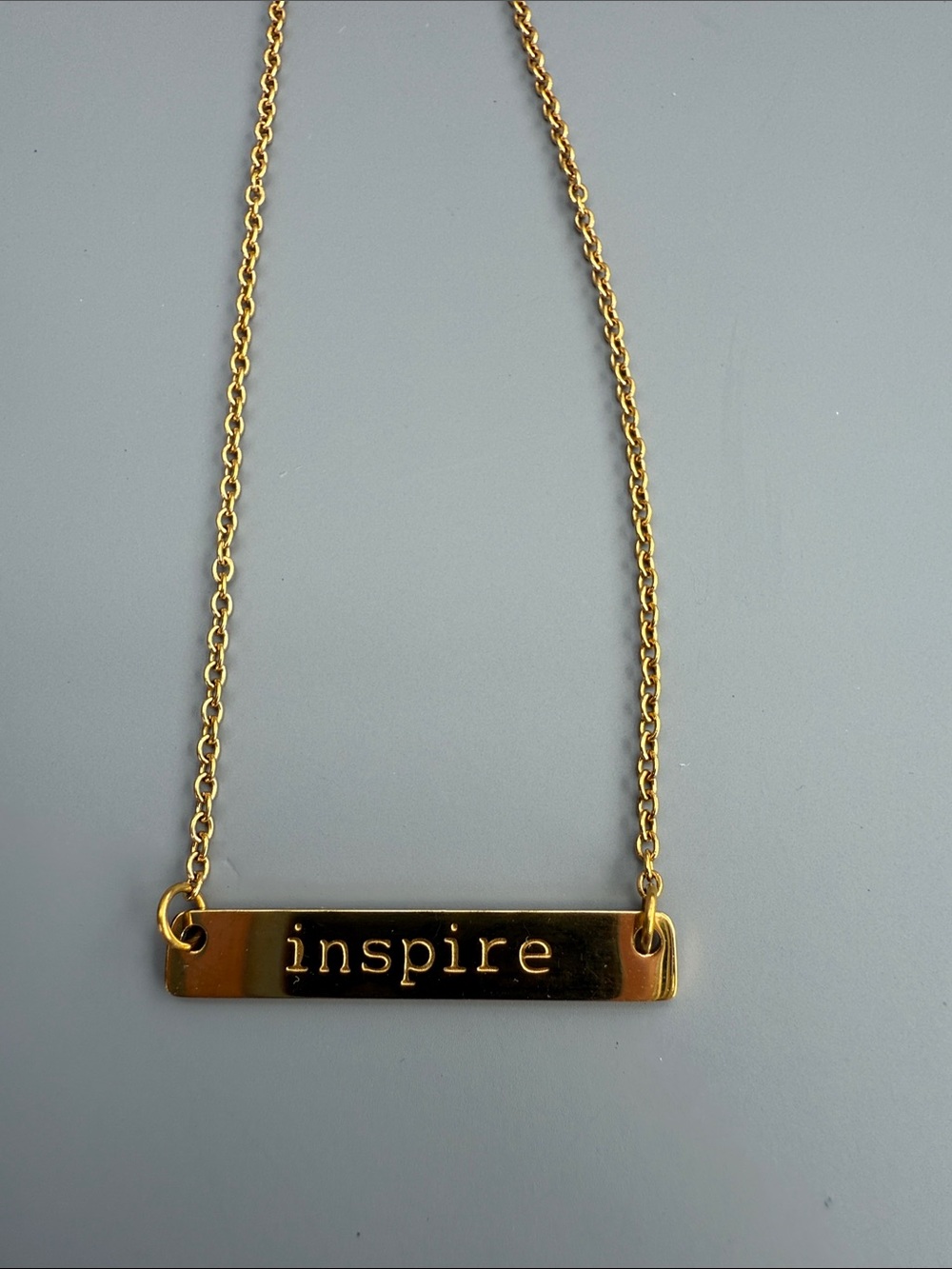 Jook and Nona Gold Inspire Bar Necklace